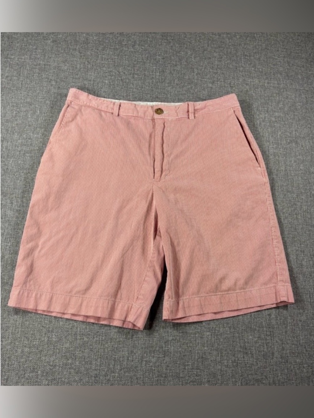 Banana‎ Republic Shorts Mens 34 Pink Red White Seersucker Striped Cotton Summer
